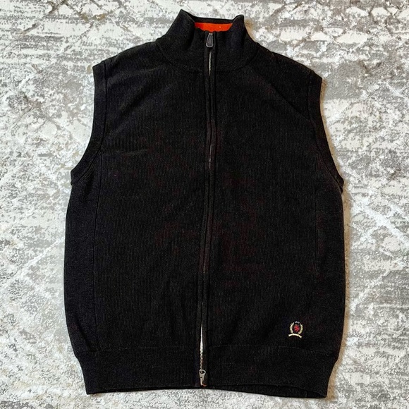 Tommy Hilfiger Other - Tommy Hilfiger Knit Vest Zip Up Black L | Made in Hong Kong